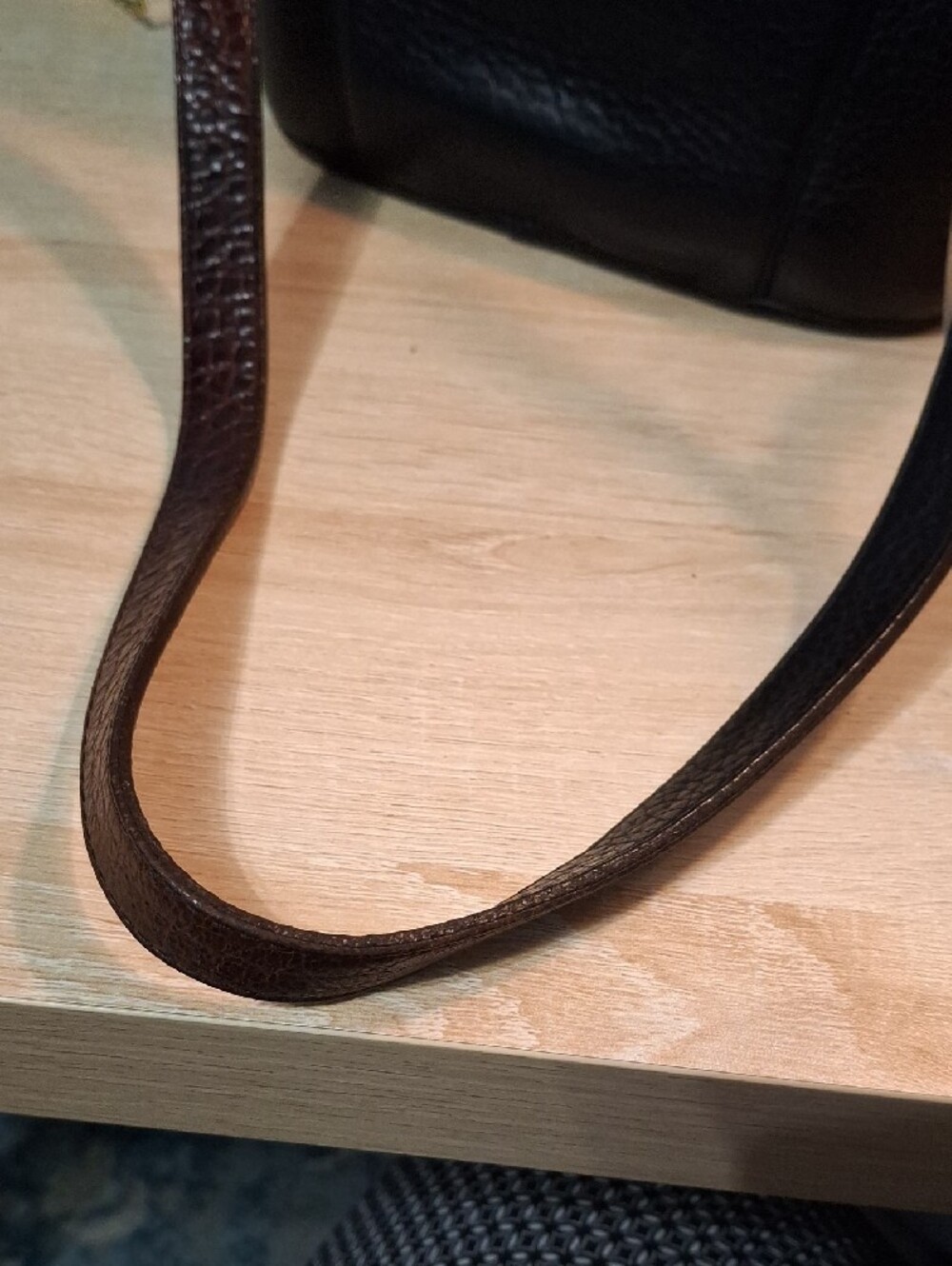 Brighton Magdaleine Brown Croc-Embossed & Black Leather Crossbody Vintage - Picture 14 of 15